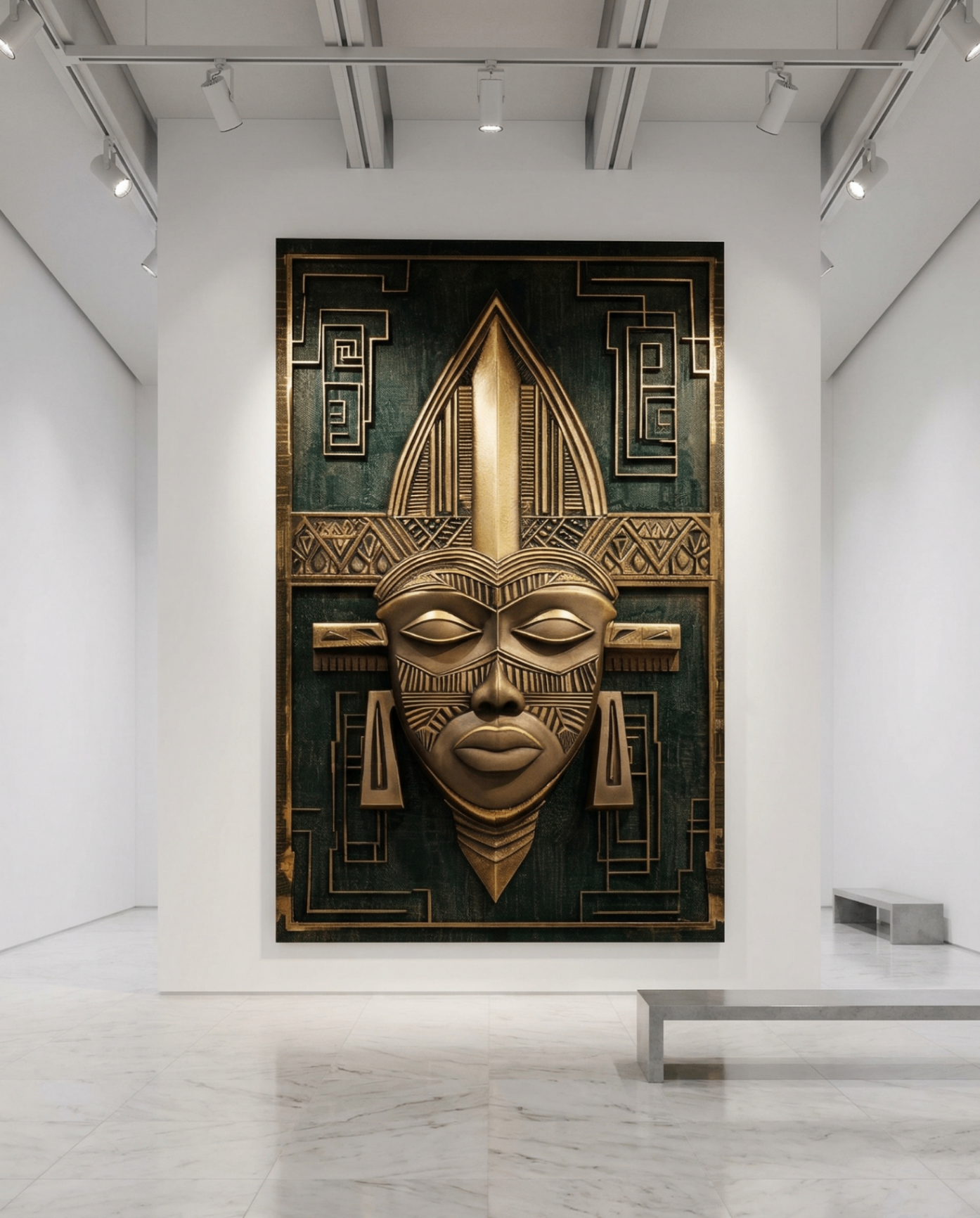 Agemo sculptural relic installed at gallery scale