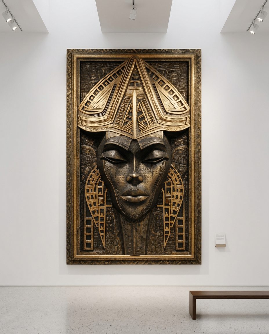 Moremi Àjàsorò relic displayed in gallery setting